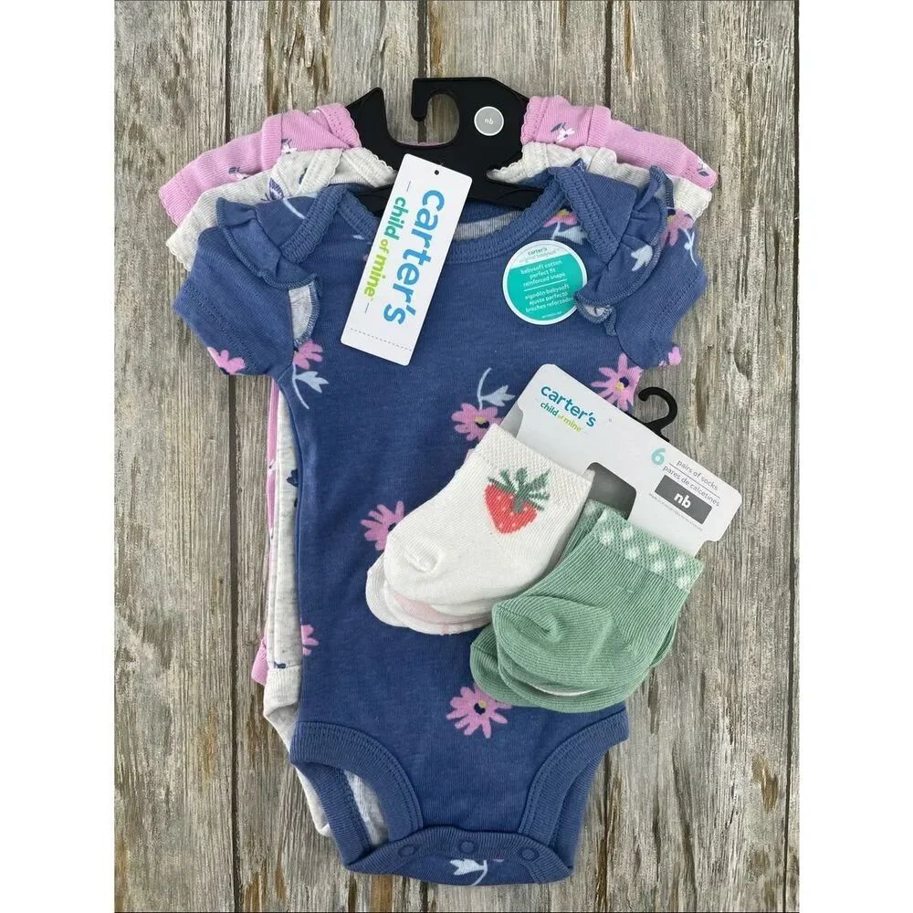 Baby Newborn Cotton Bodysuit & Socks Set